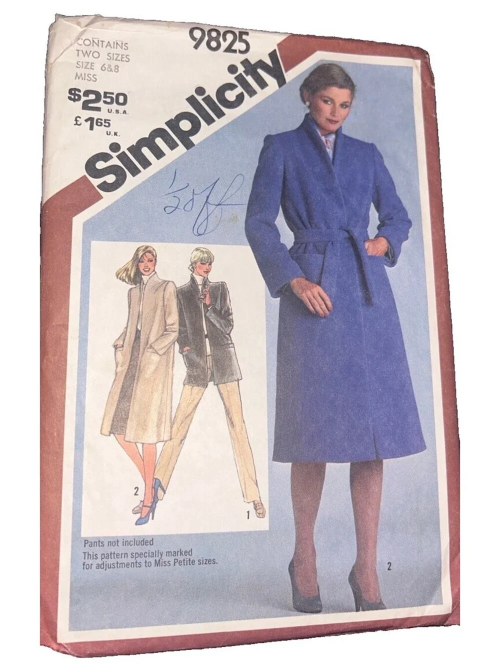Vintage Simplicity 9825 Misses Coat Topper Pattern Sz 6-8 Cut Complete Petite